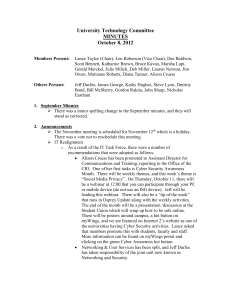 University Technology Committee MINUTES October 8, 2012