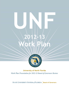 2012 UNF Workplan