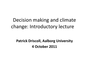 Decision making and climate change intro lecture