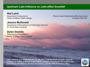 Upstream lake influence on lake effect snow - Neil Laird - Hobart and William Smith Colleges.