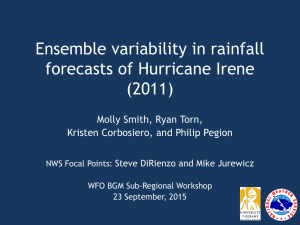 Ensemble variability in rainfall forecasts of Hurricane Irene (2011) - Molly Smith - SUNY Albany