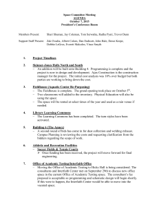 Space Committee Meeting AGENDA October 7, 2015 President’s Conference Room