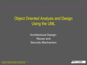 Object Oriented Analysis and Design Using the UML Architectural Design: Reuse and