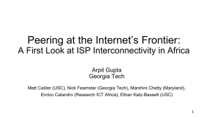 Internet’s Frontier: Peering at the Arpit Gupta