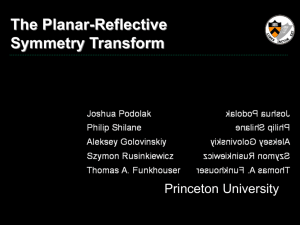 The Planar-Reflective Symmetry Transform Princeton University