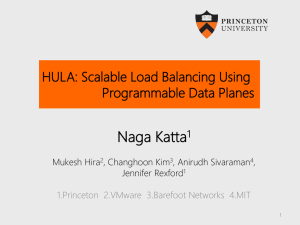Naga Katta HULA: Scalable Load Balancing Using Programmable Data Planes 1