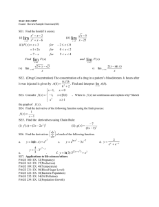 Practice Problems /Review for Exam1