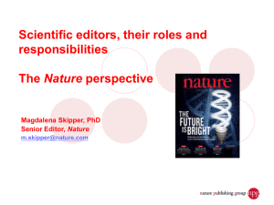 Magdalena Skipper ( Senior Editor for genetics and genomics at Nature) Editing