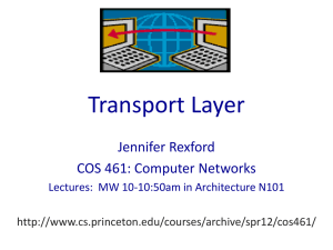 Transport Layer Jennifer Rexford COS 461: Computer Networks