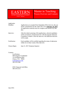 EASTERN Master in Teaching Process Overview and Contacts