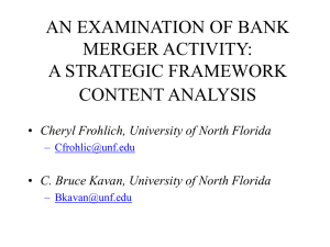AN EXAMINATION OF BANK MERGER ACTIVITY: A STRATEGIC FRAMEWORK CONTENT ANALYSIS