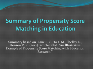 Presentation on Summary of Propensity Score Matching in Education