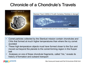 Chondrule’s Travels Chronicle of a