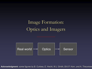 Image Formation: Optics and Imagers Real world Optics
