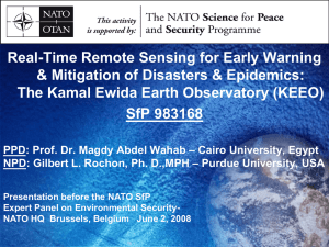 Real-Time Remote Sensing for Early Warning & Mitigation of Disasters & Epidemics: The Kamal Ewida Earth Observatory (KEEO)