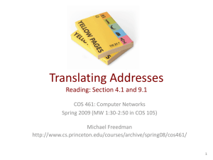 Translating Addresses Reading: Section 4.1 and 9.1