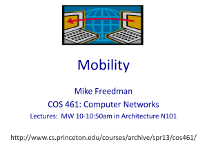 Mobility Mike Freedman COS 461: Computer Networks