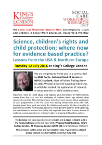 Science, children's rights, and child protection: where now for evidence based practice? Lessons from the USA and Northern Europe
