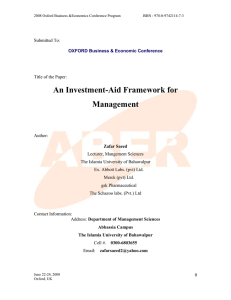 An Investment-aid Framework For Management