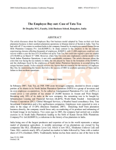 The Employee Buy Out-Case Of Tata Tea