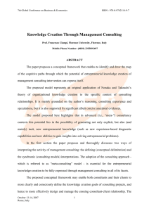 Knowledge Creation Through Management Consulting