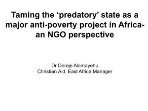''Taming the 'predatory' state – the major antipoverty project in Africa''