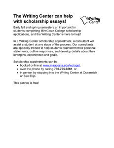 The Writing Center can help with scholarship essays!