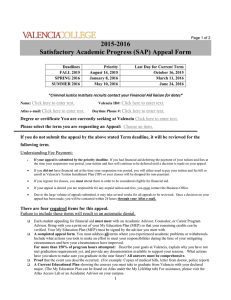 2015-2016 Satisfactory Academic Progress (SAP) Appeal Form