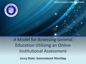 A Model for Assessing General Education Utilizing an Online Institutional Assessment