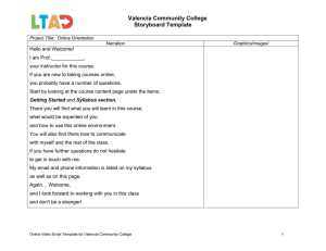 Valencia Community College Storyboard Template