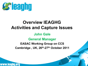 Overview IEAGHG Activities and Capture Issues