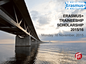151116 ERASMUSplus Traineeship Scholarship information