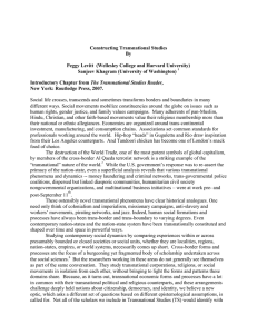 Constructing Transnational Studies By  Peggy Levitt  (Wellesley College and Harvard University)