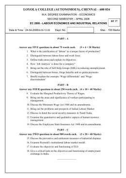 LOYOLA COLLEGE (AUTONOMOUS), CHENNAI &ndash; 600 034