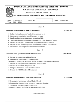 LOYOLA COLLEGE (AUTONOMOUS), CHENNAI &ndash; 600 034