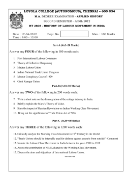 LOYOLA COLLEGE (AUTONOMOUS), CHENNAI &ndash; 600 034 FOUR