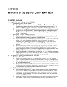 –1929 The Crisis of the Imperial Order, 1900 CHAPTER 29 CHAPTER OUTLINE