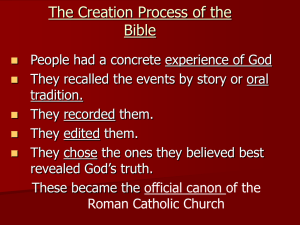 The Creation Process of the Bible