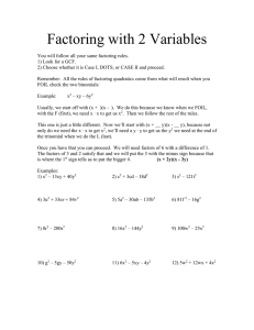 Factoring with 2 Variables