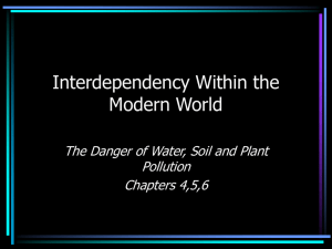 Interdependency Within the Modern World The Danger of Water, Soil and Plant Pollution