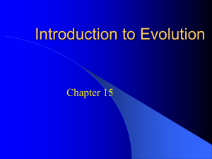 Introduction to Evolution Chapter 15
