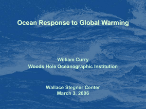 Ocean Response to Global Warming William Curry Woods Hole Oceanographic Institution