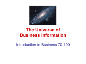 The Universe of Business Information Introduction to Business 70-100