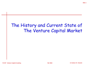 The History and Current State of The Venture Capital Market Slide 1