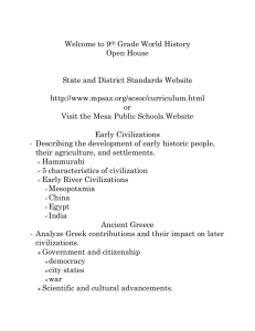 Welcome to 9 Grade World History Open House