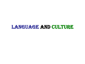 Language and Culture