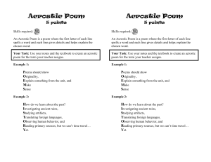 Acrostic Poem 5 points