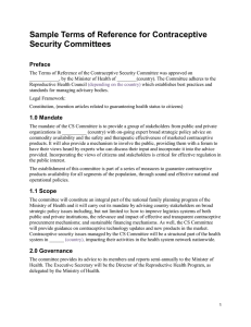 Sample Terms of Reference for Contraceptive Security Committees Preface