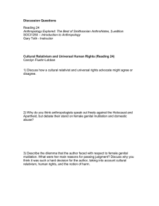Discussion Questions  Cultural Relativism and Universal Human Rights (Reading 24) Reading 24