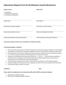 Subcontract Request Form for Northeastern Issued Subcontracts